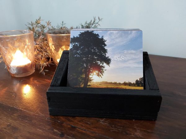 Landelijke onderzetters – Boom met zonsondergang bij graanveld - Forex - Afbeelding 3