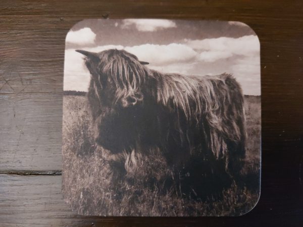 Viltjes Schotse Hooglander op de heide - Landelijke onderzetter - Afbeelding 4