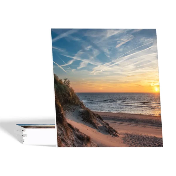 Landelijke onderzetters – Duinen, strand en zee met zonsondergang - Forex